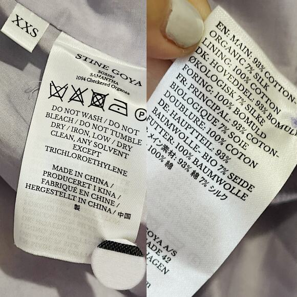 STINE GOYA NWT Samantha Plaid Cotton Silk Mini Dress in Lilac Size 2/4 - Picture 13 of 14